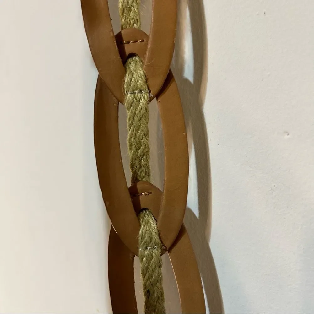 Nine West Vintage America Collection Leather Rope Braided Brown Belt Size Medium